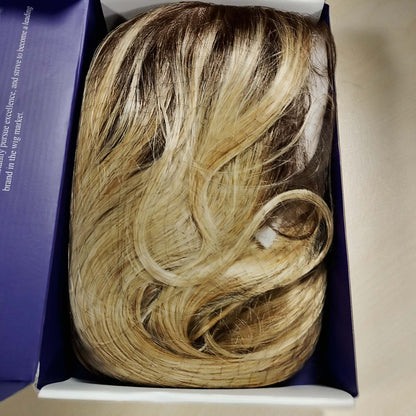 274926 - HAIRCUBE Paruke 33 x 15 cm HD transparente me dantellë përpara, bjonde ombré, paruke sintetike e gjatë dhe e drejtë me flokë, paruke pa ngjitës me vijë natyrale flokësh dhe kapak të rregullueshëm