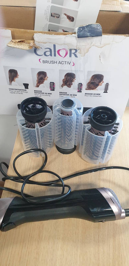 274937 - CALOR Brush Activ, Furçë Rrotulluese për Tharëse Fshehjeje, 1000W, Ergonomike, 2 Furça Qeramike Rrotulluese, UB9535C0