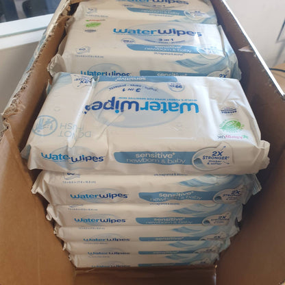 275003 - WATERWIPES Peceta Sensitive+ për të porsalindur dhe bebe, 1080 copë (18 pako), 99.9% ujë, pa aromë