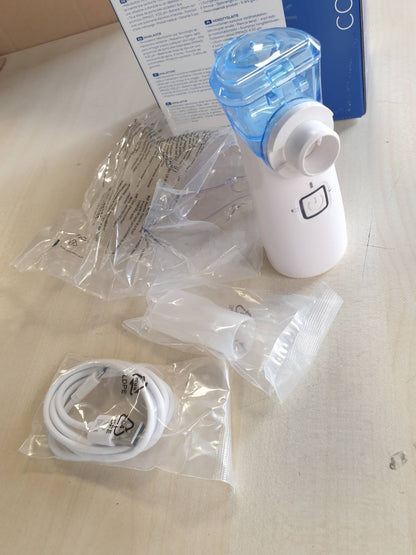 275044 - BEURER Inhalator IH 57, nebulizator me membranë vibruese, teknologji aerosol, portativ me bateri të rikarikueshme, për trajtimin e ftohjeve dhe astmës.
