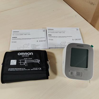 275142 - OMRON Monitor tensioni i gjakut X2+ Connect, Bluetooth, aplikacion falas, zbulon rrahjet e parregullta të zemrës, manshetë universale 22-42 cm