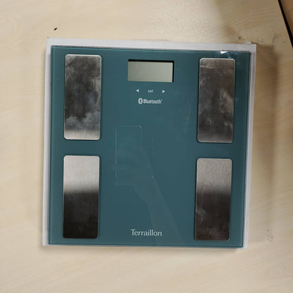 275153 - TERRAILLON Peshore e Lidhur SMART CONNECT për Banjo, Peshore BMI, 8 Përdorues, Bluetooth me Energji të Ulët, Kapacitet 160 kg, Blu Benzine