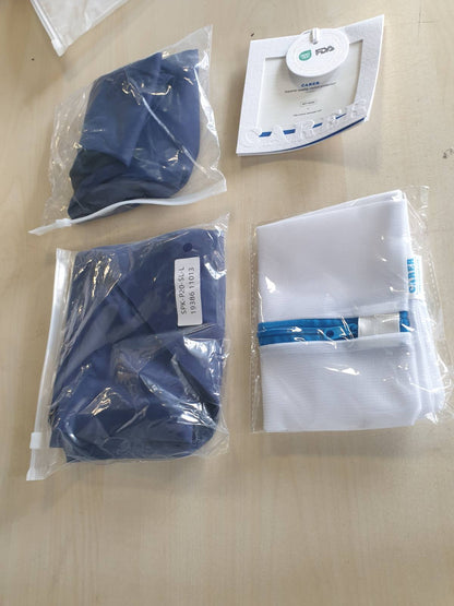 275361 - Carer Pako me 2 mbathje për inkontinencë shumë thithëse për femra, mbathje mbrojtëse menstruale me bel të lartë, kapacitet 50ml deri në 100ml, ngjyrë blu, madhësia L