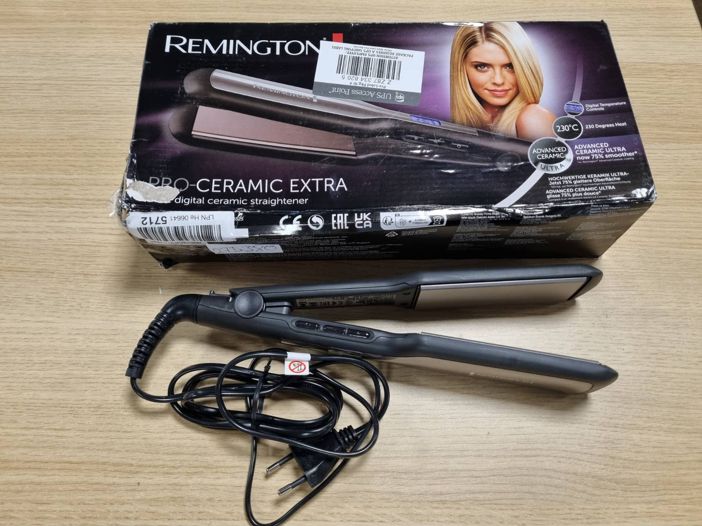 275380 - REMINGTON Pjatëz flokësh Pro-Ceramic Extra S5525 | Pllaka 45 mm | Ekran LCD | 150-230°C