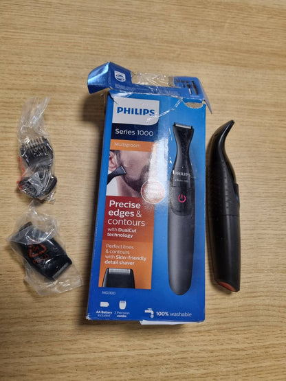 275469 - PHILIPS Makinë prerëse shumëfunksionale Seria 1000 me 2 krehëra preciz, e zezë, modeli MG1100/16