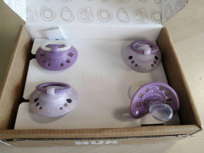 275686 - NUK Biberon për bebe First Choice, 18-36 muaj, 4 copë, ortodontik, që shkëlqen në errësirë