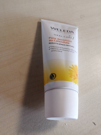 275838 - WELEDA - Pastë dhëmbësh Organike Calendula, 75ml - Pa fluor, vegane, pastrim i butë, forcon mishrat e dhëmbëve, parandalon kariesin
