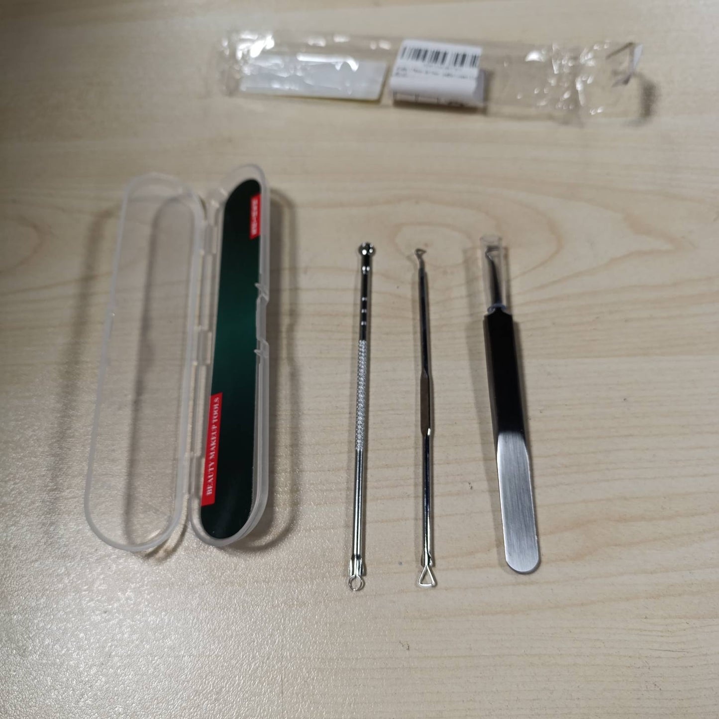 275984 - RNITLE Set për heqjen e pikave të zeza, heqës i pikave të bardha të akneve, me kuti çeliku inox, për të gjitha llojet e lëkurës