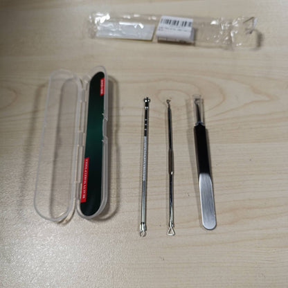 275984 - RNITLE Set për heqjen e pikave të zeza, heqës i pikave të bardha të akneve, me kuti çeliku inox, për të gjitha llojet e lëkurës