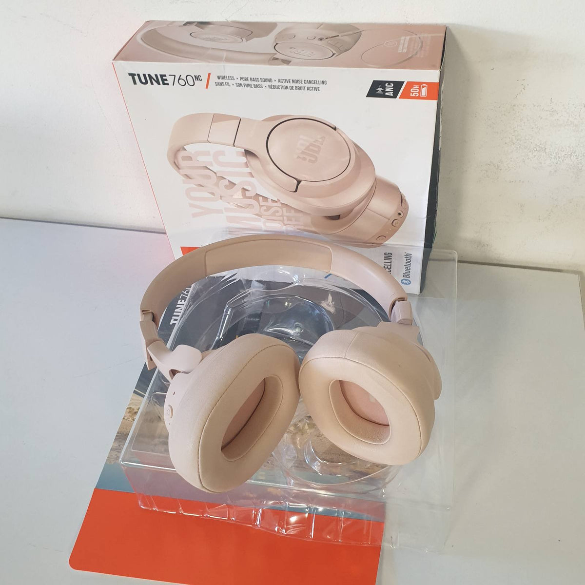 276195 - JBL - Tune 760 NC – Kufje Bluetooth Over-Ear me Anulim Aktiv të Zhurmës – Deri në 35 orë kohë dëgjimi - Rozë