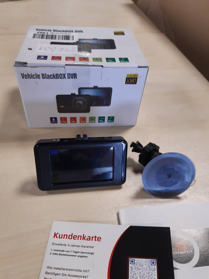 276331 - POYBPCY Kamera e përparme 1080P, Kamerë makine me ekran 3", Shikim nate, WDR, Kënd i gjerë 170°, Sensor G, Regjistrim në lak