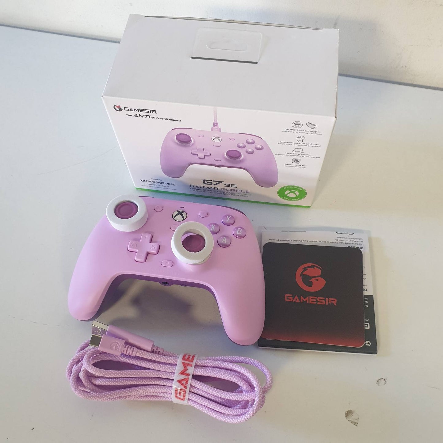 276437 - GAMESIR Kontrollues me Tel G7 SE për Xbox Series X|S, Xbox One dhe Windows 10/11, Gamepad për Lojëra Plug and Play me Joystick me Efekt Hall/Shtypës Hall, Prizë Audio 3.5 mm (Lila)