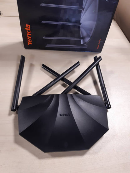 276503 - Tenda WiFi 6 RX2 Pro Router, router WiFi me dy banda AX1500, 5 antena 6dBi, mbulim i gjerë, porta Ethernet LAN/WAN pa konfigurim, menaxhim inteligjent i vizitorëve