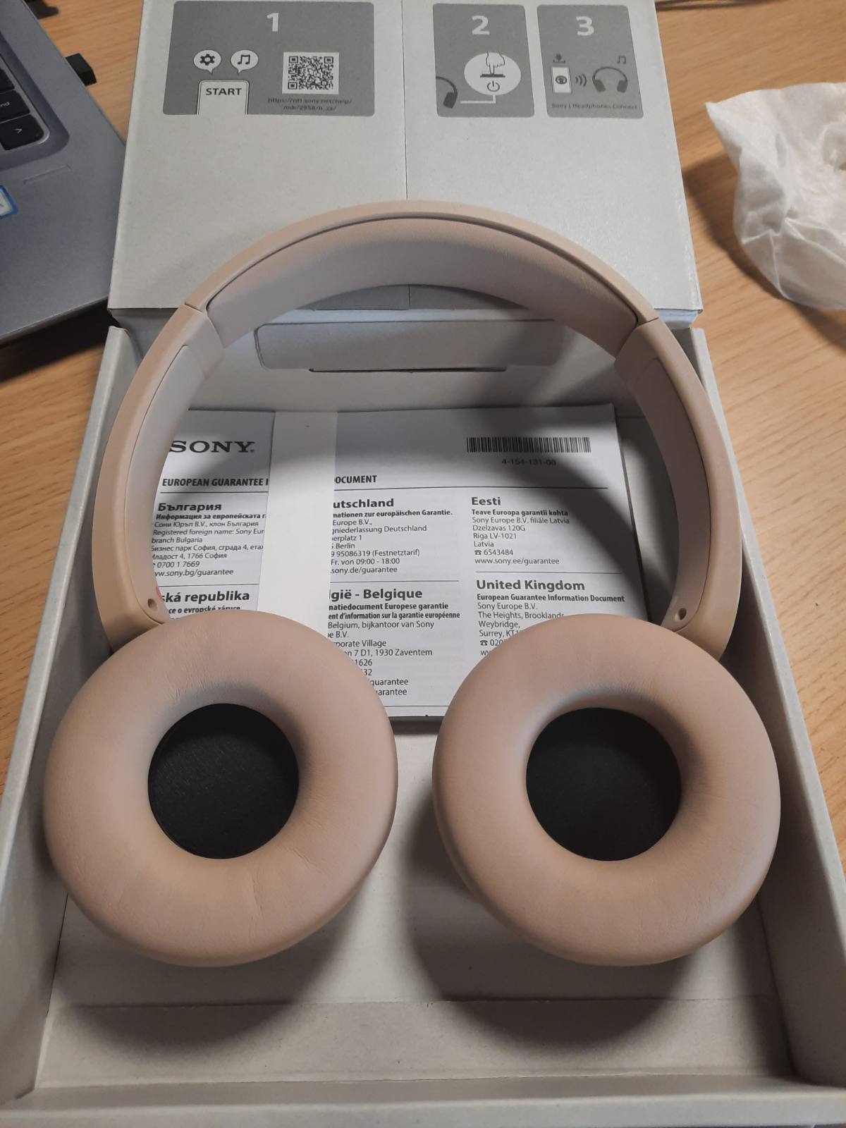 276522 - SONY WH-CH520, Bluetooth, deri në 50 orë jetëgjatësi baterie, karikim të shpejtë, model në vesh, ngjyrë bezhë