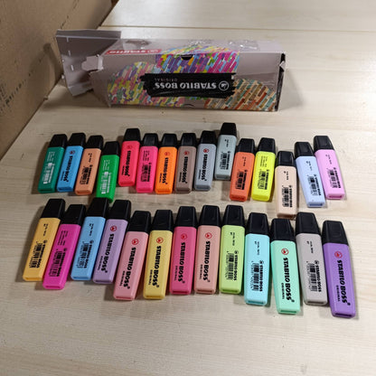 276570 - STABILO BOSS ORIGINAL Shënues, Set me 30 Shënues, 9 Fluoreshente, 14 Pastel, 6 në Nuanca Natyrore, 1 i Zi