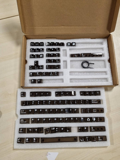 276596 - SET me 114 Kapëse Tastiere Transparente të Zeza për PC, Profil Qershie të Printuar UV, Përshtatshme për Tastierë Mekanike Cherry MX Switch 60% 65% 75%