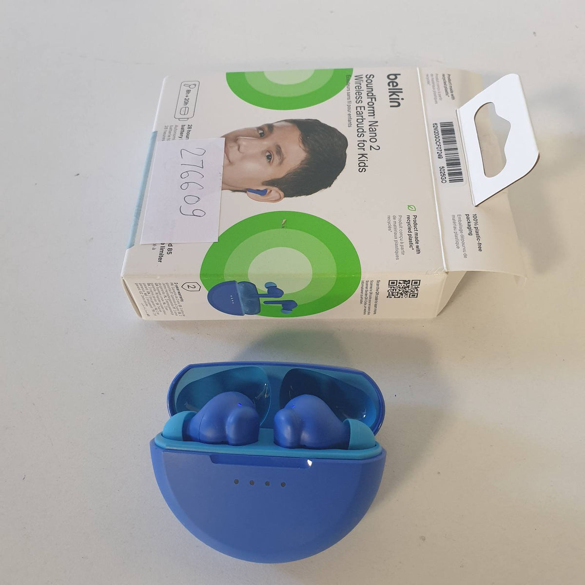 276609 - BELKIN Kufje Bluetooth SoundForm Nano 2 për Fëmijë - Mikrofon i Integruar, Jetëgjatësi Baterie 28-Orë, Kufizues Vëllimi 85dB, IPX5, për iPhone, iPad, Galaxy - Blu