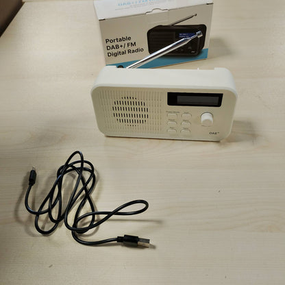 276673 - OiDiPi Radio Portative DAB, Radio DAB+ FM, me Ekran LCD, 15 Orë Kohëzgjatje, 40 Stacione të Paracaktuara, Prizë Kufjesh 3.5 mm (e Bardhë)