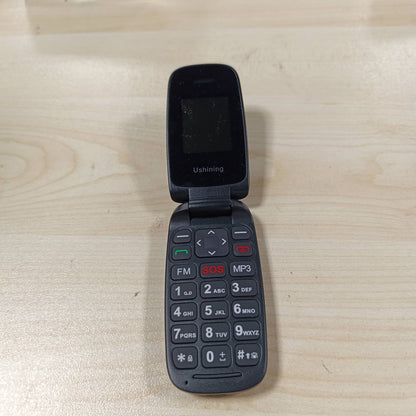 276674 - USHINING Telefon celular me palosje për të moshuar, pa kontratë, butona të mëdhenj, ekran me ngjyra 1.77 inç - i zi