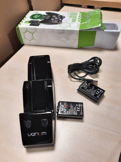 276778 - VENOM Stacion karikimi Twin për Xbox 360, përfshin 2 bateri shtesë