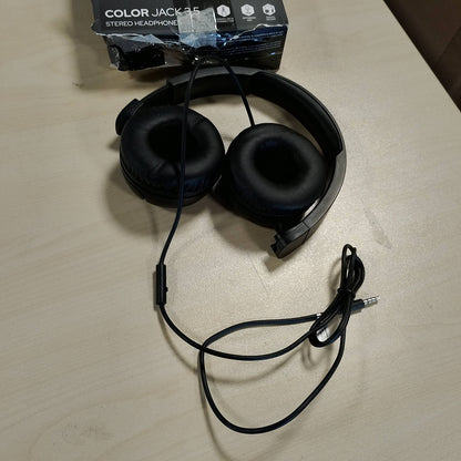 276788 - TINGULLI I MUZIKËS | Kufje Bazë me Tel mbi Vesh, Shirit Koke të Palosshëm, Kabllo 1.2 m, Mikrofon të Integruar, Prizë 3.5 mm, E Zezë
