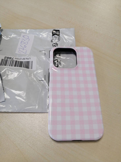 276830 - Mbështjellëse rozë me kuadrata për iPhone 15 Pro