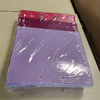 276969 - Falken Paketim me 3 dosje PP-Color, 8 cm i gjerë, DIN A4, ngjyrë Berry Pastel, mbulesë plastike dhe letre brenda