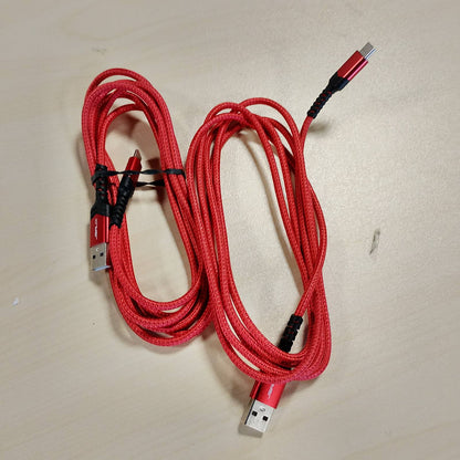 277014 - MENEEA Kabllo karikimi me 2 copë 3M për PS5/PS5 Pro/Xbox Series X/Xbox Series S/Nintendo Switch, kabllo USB Type-C prej najloni të endur, e kuqe