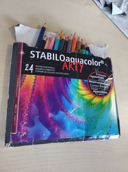 277139 - STABILO Aquacolor Arty - Kuti Kartoni x 24 Lapsa me Bojëra Akuarel - Gama Arty