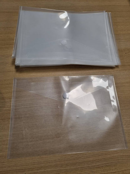 277151 - 20 mbështjellësa plastike A4, mbështjellës transparent A4 me mbyllje dhe etiketë, mbajtëse dokumentesh e papërshkueshme nga uji