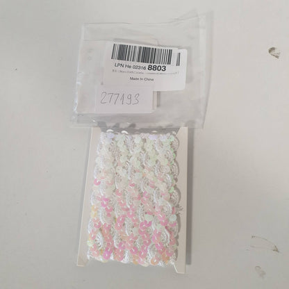 277193 - Zbukurim me xixa 2 metra x 15 mm, shirit elastik me xixa, zbukurim metalik për veshje, kostume, aksesorë dhe dekorime (M E bardhë)