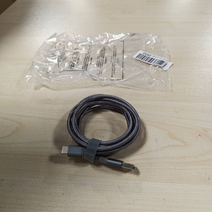277224 - AMAZON BASICS Kabllo karikimi të shpejtë USB-C në USB-A 2.0, 1.8 m, e thurur prej najloni, 480 Mb/s, e çertifikuar USB-IF, Gri e errët