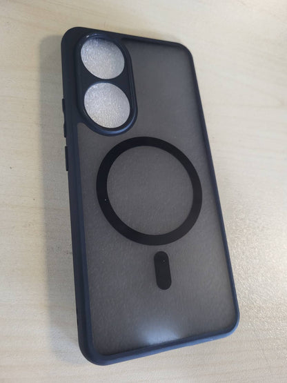 277238 - XTCASE MBROJTËSE MAGNETIKE PËR HONOR 90 5G, E PAJTUESHME ME MAGSAFE, MBROJTËSE MINIMALISTE MAT TRANSPARENTE, MBULIM I FORTË I PASME REZISTENT NDAJ GËRVISHTJEVE + PARAKOLP TPU REZISTENT NDAJ GODITJEVE - E ZEZË
