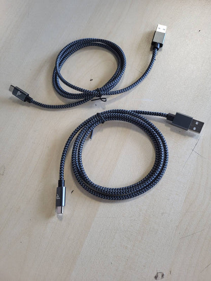 277248 - RAMPOW Kabllo USB-C, [Pako me 3 copë 1M+1M+2M] Kabllo USB-C, Kabllo karikimi për iPhone 16/15, Kabllo karikimi i shpejtë QC 3.0 3A, Gri