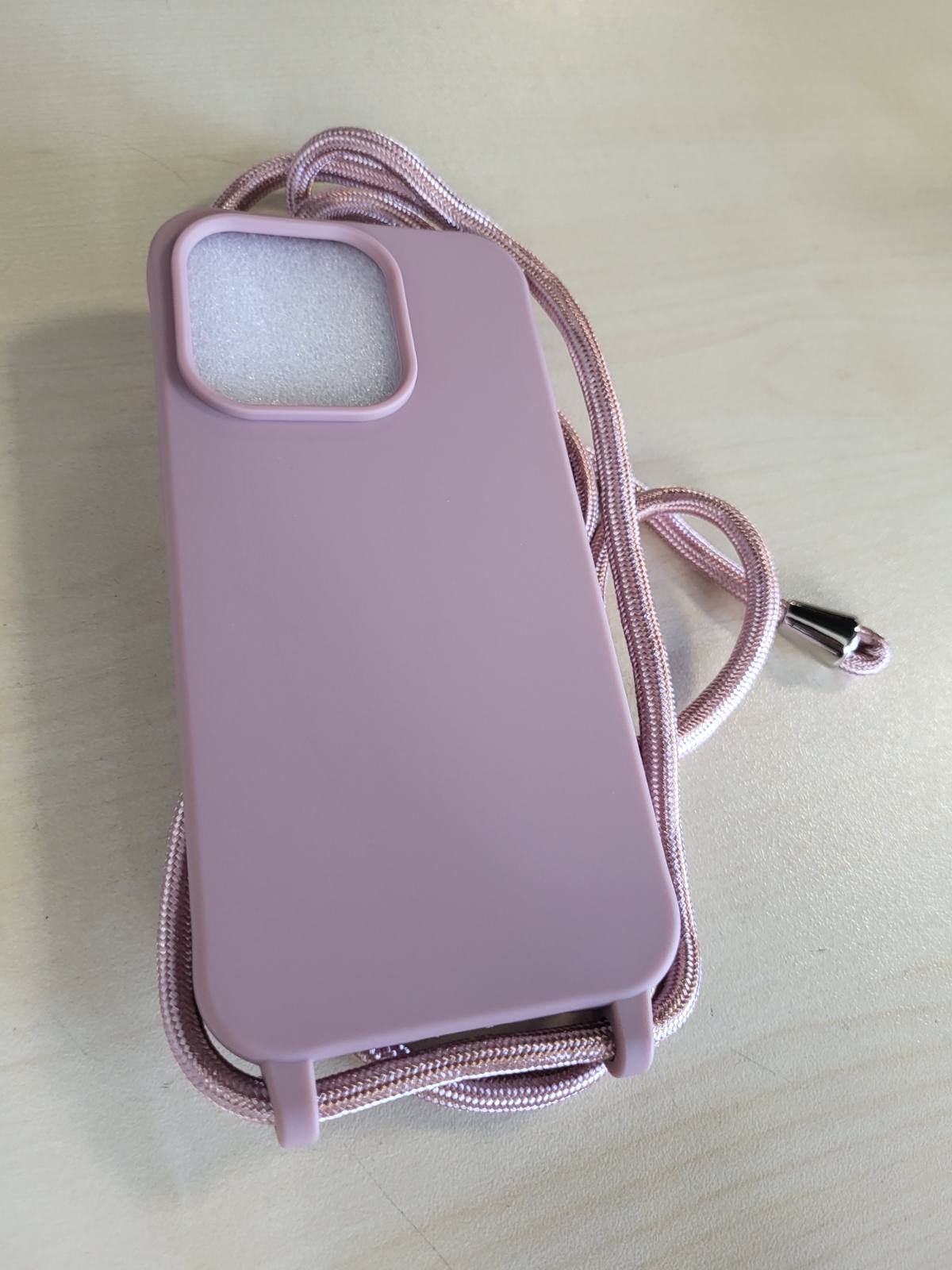 277288 - AOMYKE Mbrojtëse për iPhone 15 Pro, Silikon i Lëngshëm me Kordon dhe Rrip Varëse të Rregullueshëm, Rozë