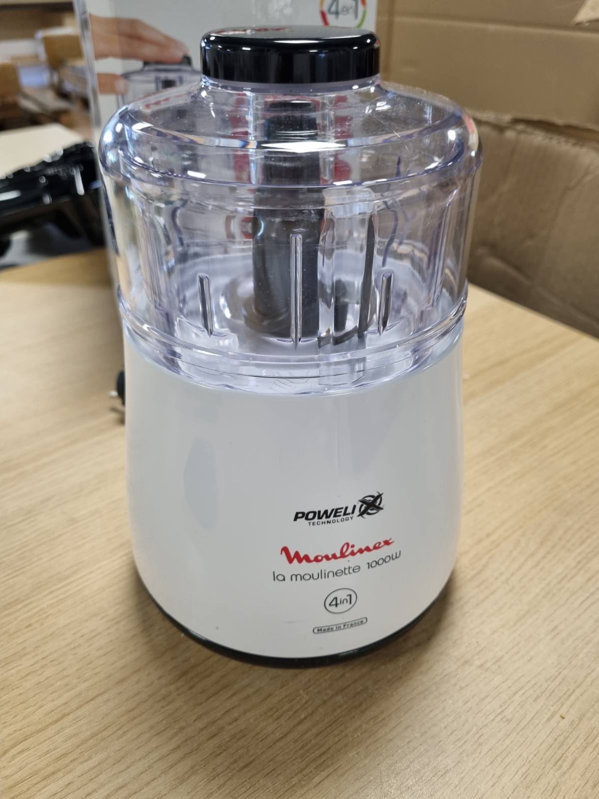 277379 - MOULINEX Makinë Elektrike për Prerje Ushqimi, 1000W, për mish, perime, erëza, hudhër, qepë, fruta të thara, prodhuar në Francë, La Moulinette, E Bardhë DPA141