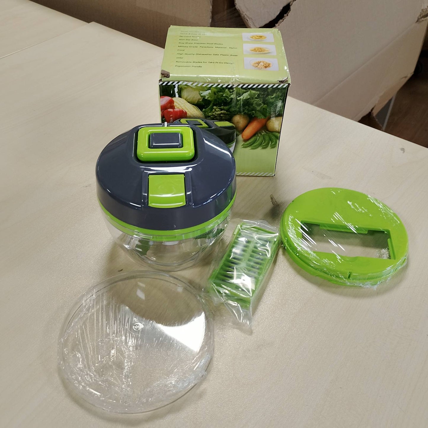 277569 - DIBONIUR Prerës Qepësh Manual 520ml, Prerës Qepësh Manual me Shumë Prerës, Nuk Kërkon Energji Elektrike, Ndihmës Kuzhine 3-në-1 për Hapësira të Vogla, Jeshile