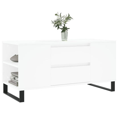 280035 - vidaXL Tavolinë Kafeje e Bardhë 102 × 44.5 × 50 cm, Dru i Përpunuar