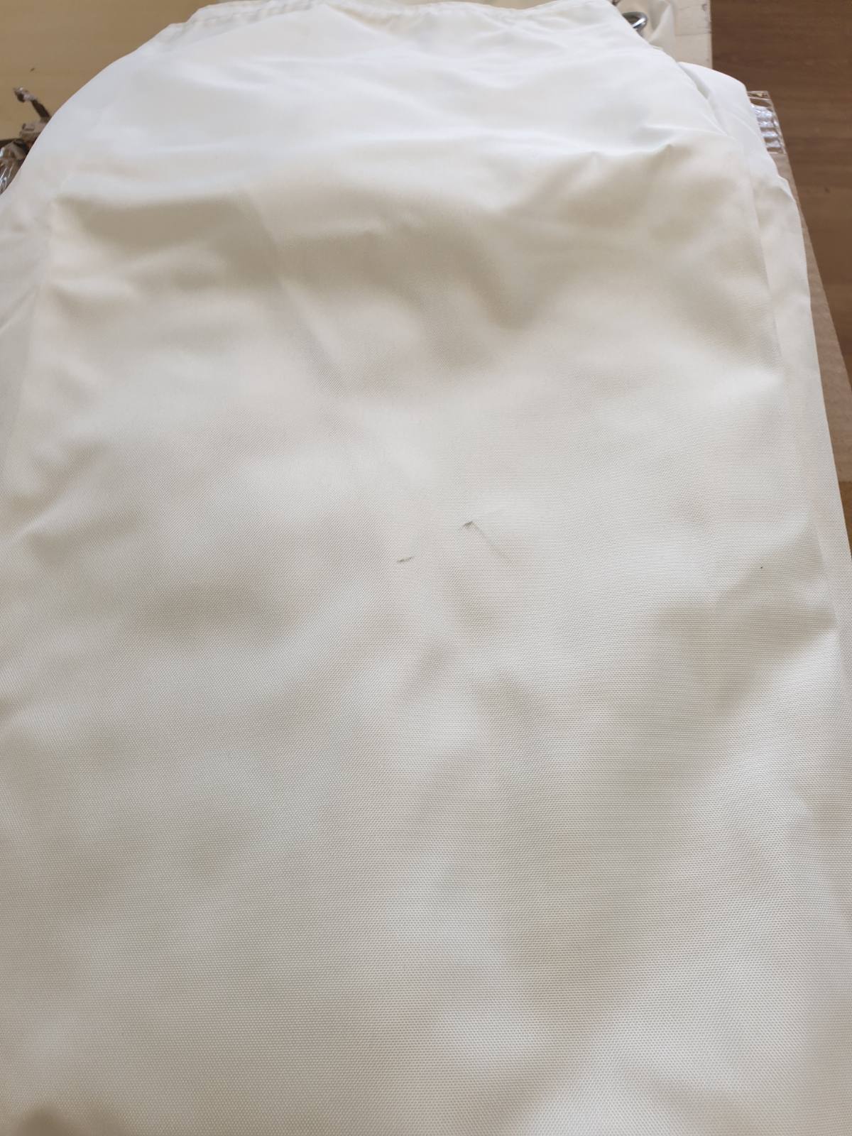 280231 - vidaXL Tendë dielli me vela, drejtkëndëshe prej pëlhure Oxford, e bardhë 2.5x3.5 m