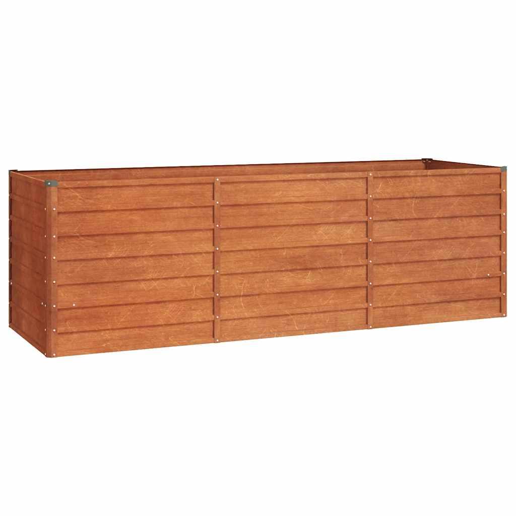 280429 - vidaXL Shtretër i Ngritur për Kopsht me efekt te Ndryshkur 240 × 80 × 77 cm, Çelik i Galvanizuar