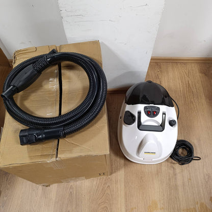 288039 - KÄRCHER SV 7 Pastrues me avull, presion avulli: 4 bar, kohë ngrohjeje: 5 minuta, kontroll i thithjes dhe vëllimit të avullit, sistem filtri me shumë faza, sistem me 2 rezervuarë, me set pastrimi dyshemeje