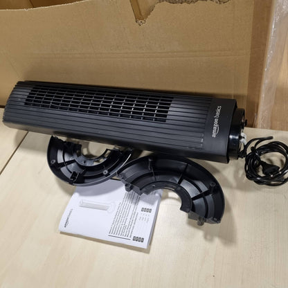 288320 - AMAZON BASICS Ventilator Kullë Oksilatore 71 cm me Kënd 60 Gradë për Dhomë Gjumi, Dhomë Ndenjeje, Zyrë, 3 Shpejtësi, Kontroll Intuitiv Mekanik, E Zezë Mat, 35W, 71 cm x 24 cm x 24 cm