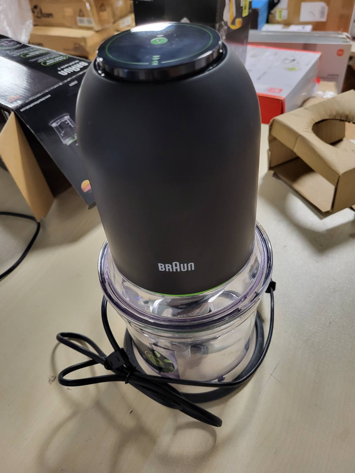 288322 - BRAUN Makinë copëtimi akulli MultiPractic 3 CH3011BK me 4 tehe çeliku inox, funksion me një shtypje, thërrmues akulli, i përshtatshëm për lavastovilje, 500W, i zi