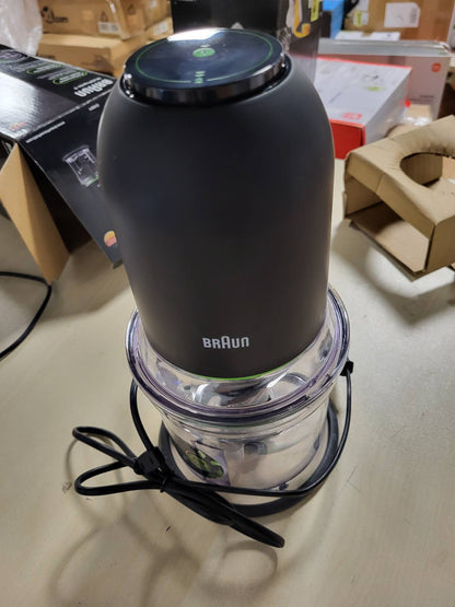 288322 - BRAUN Makinë copëtimi akulli MultiPractic 3 CH3011BK me 4 tehe çeliku inox, funksion me një shtypje, thërrmues akulli, i përshtatshëm për lavastovilje, 500W, i zi