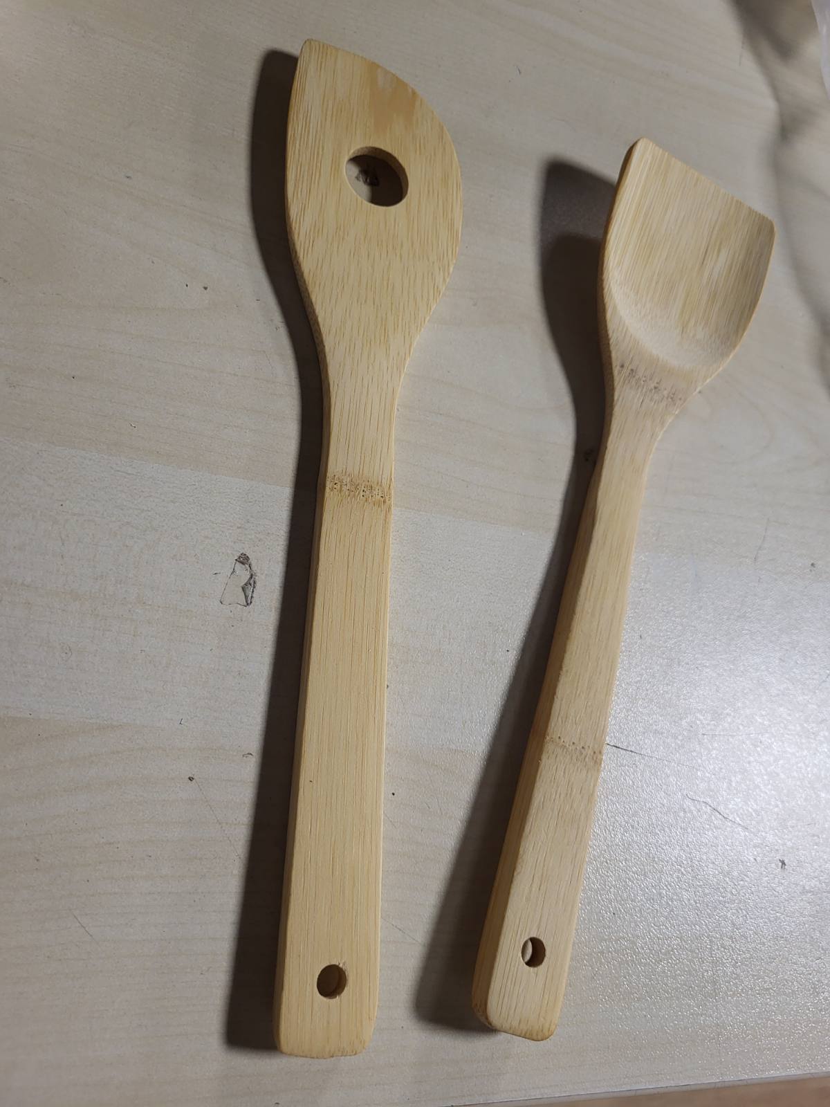 288487 - Pako Sekfpnk me 2 lugë gatimi prej bambuje, lugë gatimi prej druri, spatula druri, të forta dhe të qëndrueshme