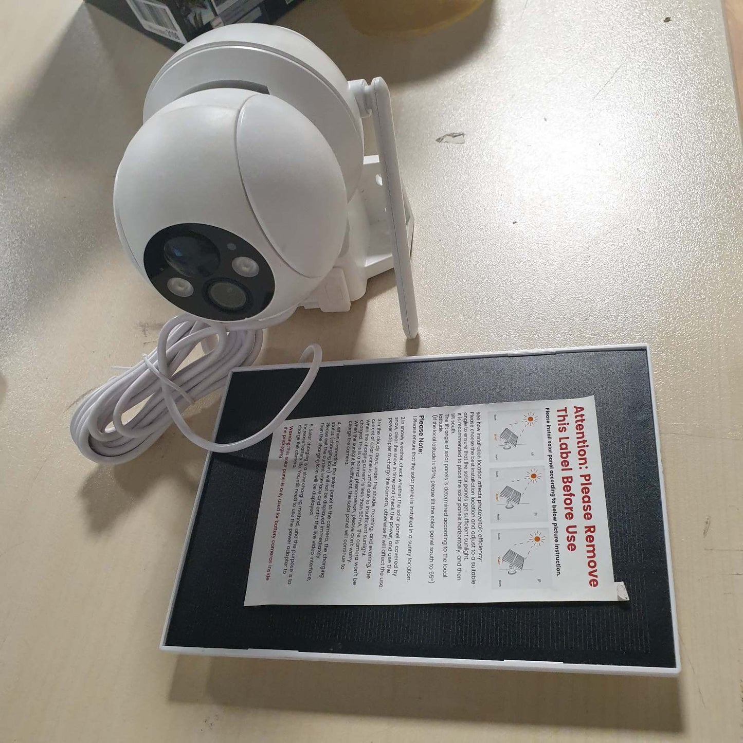 288552 - WOLFANG Kamera Sigurie Diellore 1080p PTZ WiFi 360°, Zbulim Lëvizjeje PIR, IP65, Funksionon me Alexa dhe Google