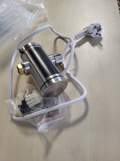 288581 - Ngrohës uji çeliku inox, rubinet elektrik me ekran LED të temperaturës, mini ngrohës uji për rubinetin/lavamanin e kuzhinës