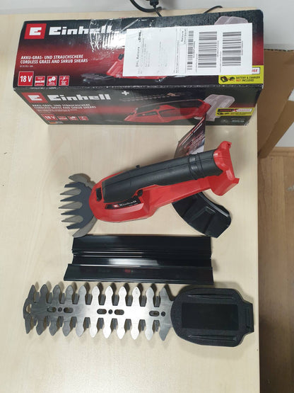288587 - Einhell Gërshërë bari dhe shkurresh pa tel GC-CG 18 Li-Solo Power X-Change (18 V, gjatësi prerjeje 100 mm / 200 mm, teh prerës bari i ndërrueshëm + teh shkurresh, pa bateri)