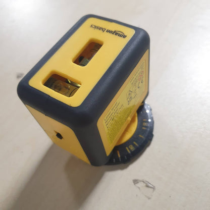 288785 - AMAZON BASICS - Nivel lazeri rrotullues 360°, Klasa II, 2 nivele flluskash, 3 m, e verdhë/e zezë