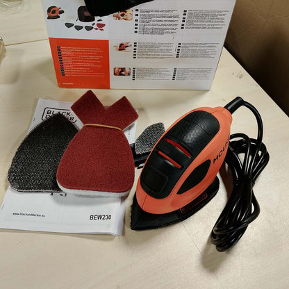 288859 - BLACK+DECKER BEW230BCA Makinë lëmuese për detaje, 55W, 11,000 RPM, diametër orbite 1.5 mm, 10 aksesorë, çantë mbajtëse